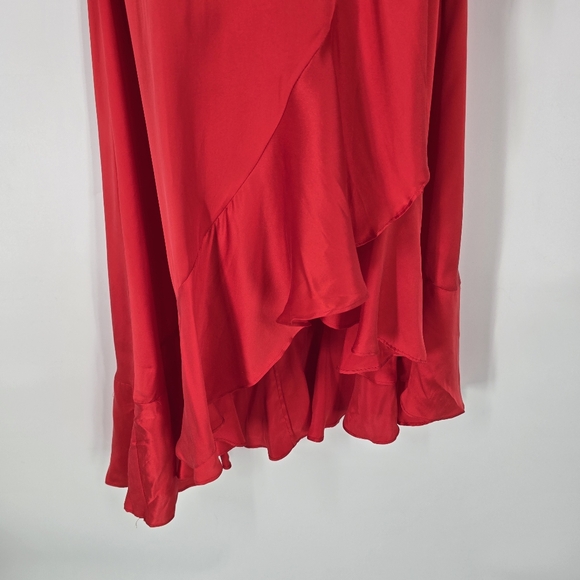 Zimmermann Silk Midi Wrap Dress in Red Size 1 Medium - Picture 4 of 12